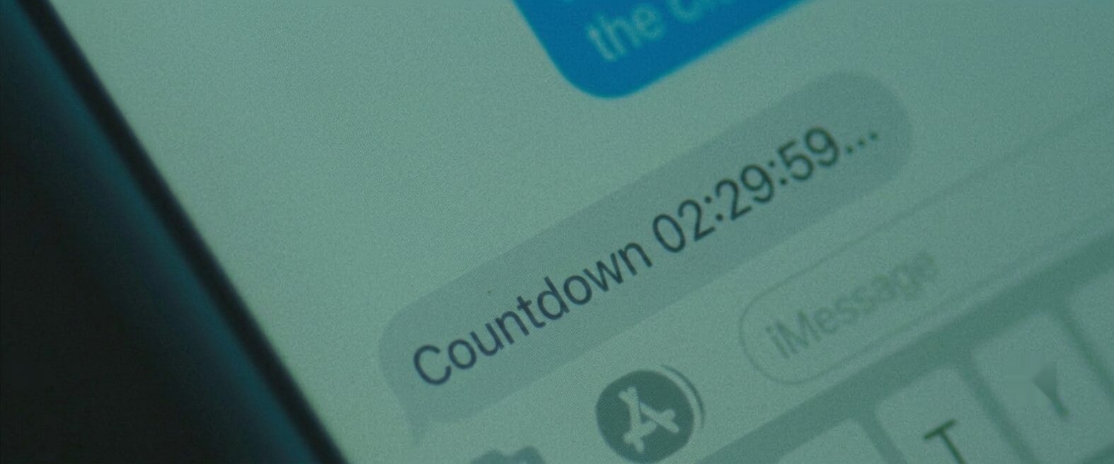 A phone screen showing a countdown