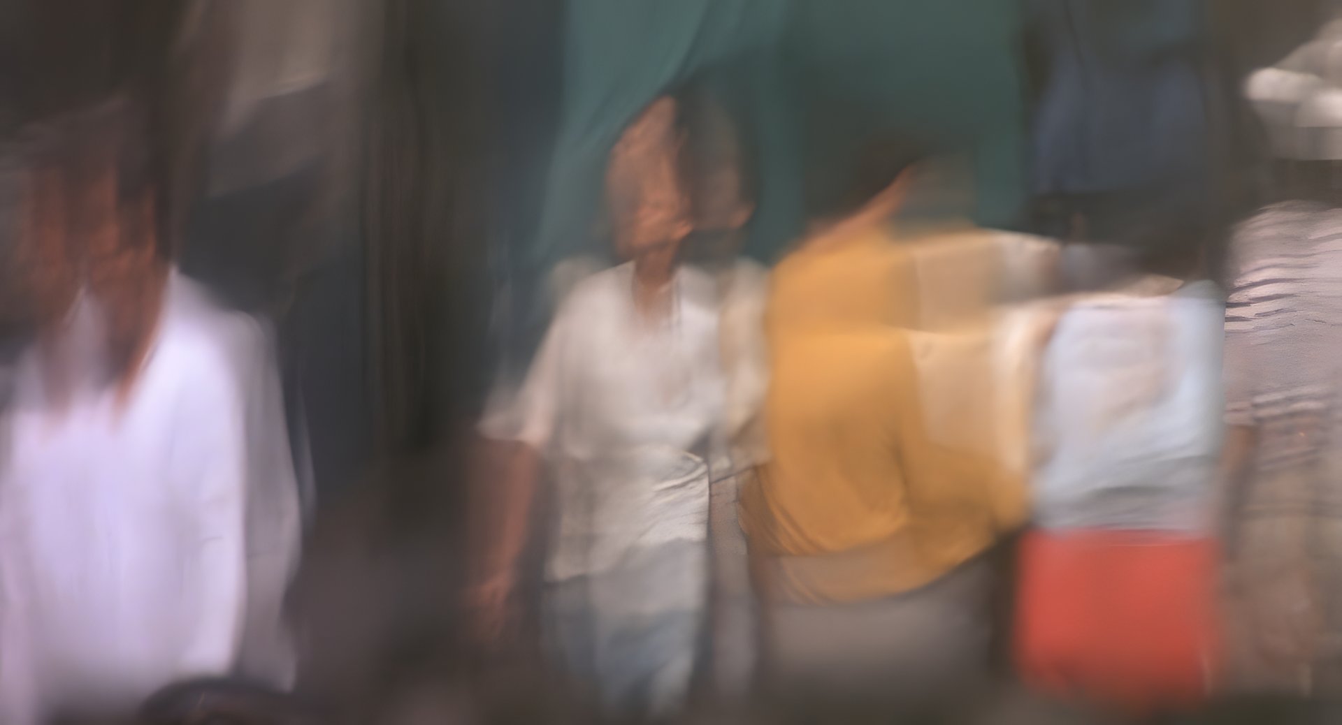 A blurred, swimming view of a bar
