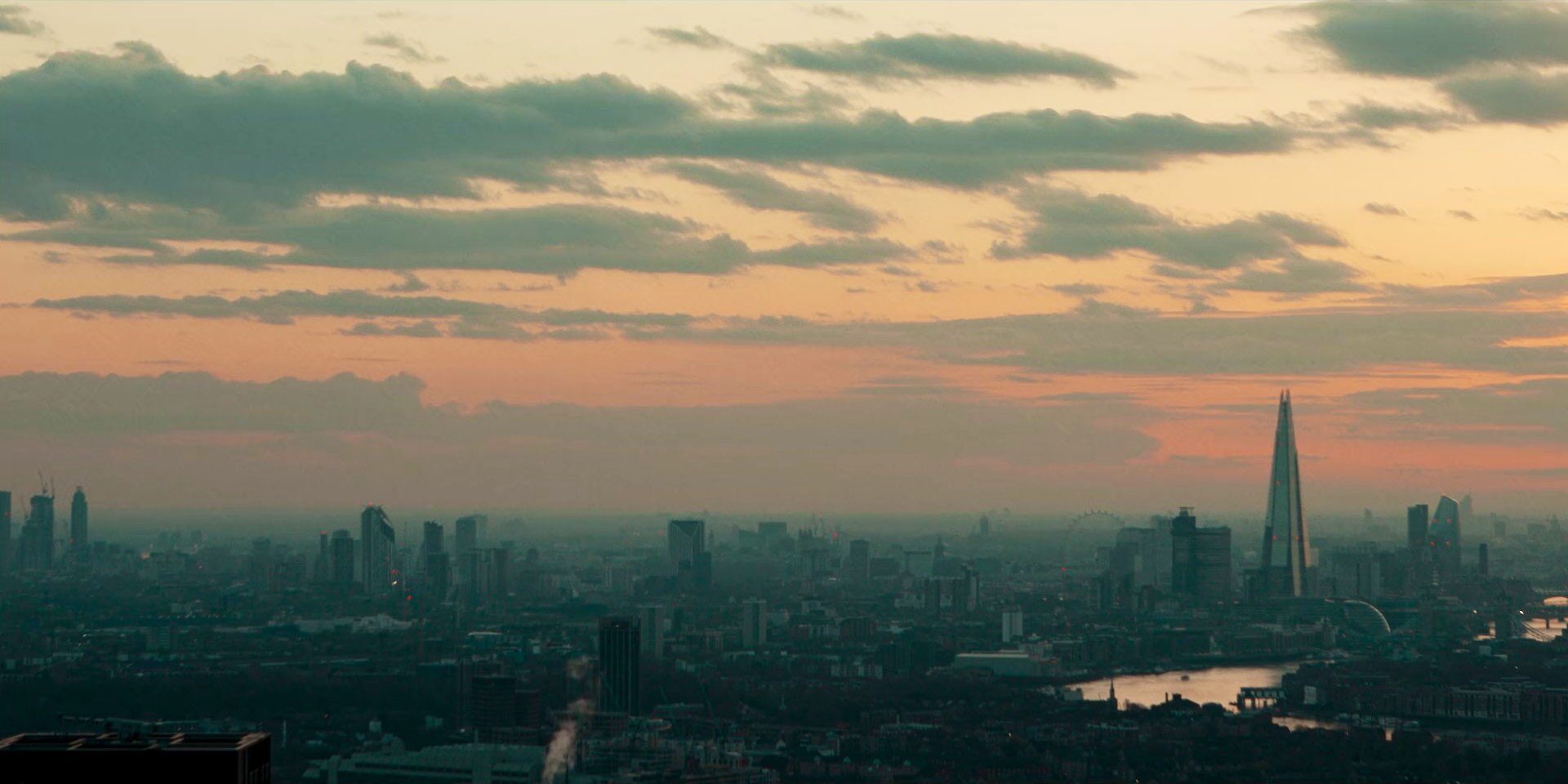 The London skyline at dawn